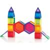 imagePowerClix Solids Magnetic Building Blocks Set 94 Piece Magnetic Tiles STEM Educational Construction Toy94 Piece