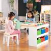 imageGuidecraft Arts and Crafts Center Kids Activity Table and Art Desk with Chairs and Craft Storage Paper Roll and Paint Cups  Toddler Art and Play Table  Kids Wooden Learning Furniture