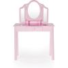 imageGuidecraft Classic White Vanity and Stool Set for Kids Age 38 Pretend Play Vanity with Mirrors for Girls Wooden Makeup Table with Storage DrawerPink