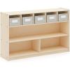 imageGuidecraft EdQ Shelves and 5 Bin Storage Unit Natural Wooden Organizer Cabinet for School and Home Teachers Book Cubby and Toy ShelfNatural