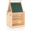 imageGuidecraft Kids Desk to Easel Art Cart 2in1 Foldable Wooden Kids Easel wPaper Roll Whiteboard Shelves Fabric Storage Bins  Craft Desk ampamp Art Supplies Storage Organizer for Preschool Classrooms