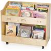 imageGuidecraft Mobile Book Organizer  Wooden Rolling Bookshelf and School Supply Cart with Casters and nameplate Labels  Classroom Storage Furniture