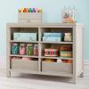 imageMartha Stewart Crafting Kids Double Open Storage  Gray Wooden Shelving with Removable Bins 6 Compartment Arts and Crafts Supply StorageGrey