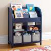 imageMartha Stewart Kids Jr Book and Bin Browser with Bins  Navy Wooden MultiPurpose Bookcases and Toy Storage Organizer Homeschool and Classroom Furniture