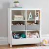 imageMartha Stewart Kids Jr Toy Storage Organizer with Bins  Linen White Wooden Kids Bookcases and Toy Storage Organizer Homeschool and Classroom Furniture