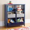 imageMartha Stewart Kids Jr Toy Storage Organizer with Bins  Navy Wooden MultiPurpose Bookcases and Toy Storage Organizer Homeschool and Classroom Furniture