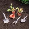 imageMartha Stewart Kids Outdoor Gardening Tools and Pots Set  6PCS Kids Gardening Kit with Rake Trowel Shovel and 3 Pots for Outdoor Activities  STEM Learning Toys for Backyard Grey Terracotta