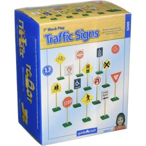 imageGuidecraft 7quot Wooden Block Play Traffic Signs  Kids Educational and Learning Toys Block Play Pretend Play Accessory Set for Toddlers and Preschool