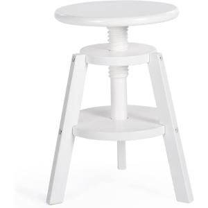 imageGuidecraft Adjustable Drafting Wooden StoolNatural Drafting Chair for Kids 1618 Inch Swivel Stool for Kids Art Studio Furniture  Toddler Chair for Drawing Painting and CraftingWhite