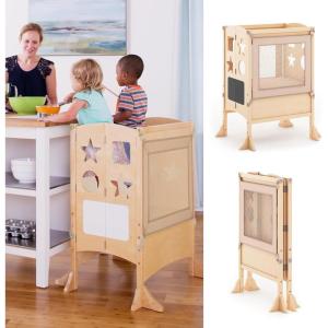 imageGuidecraft Classic Kitchen Helper Stool with 2 Keepers  Double Wide Adjustable Height Step Stool for Kids Children FurnitureClassic