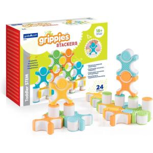imageGuidecraft Grippies Waves  12 Piece Set STEM Magnetic Building Set for Toddlers Kids Learning and Educational ToysStackers  24 pc set