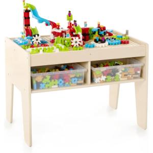 imageGuidecraft IO Blocks Center 458 Building Pieces 400 IO Blocks and 4 Storage Bins with Activity Table for Kids  STEM Educational and Learning Toy for Toddlers