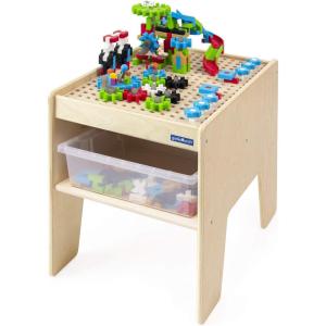 imageGuidecraft IO Blocks STEM Table 200 Gears Slides IO People Standard IO Blocks Pieces and 2 Storage Bins with Activity Table for Kids Learning Toy for Children200 IO Blocks Pieces