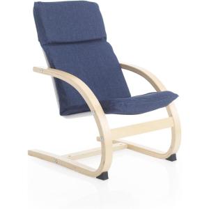 imageGuidecraft Kiddie Rocker  Blue Cushioned Wooden Chair For Toddlers  Kids Home and School FurnitureDenim