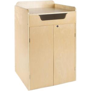 imageGuidecraft Library Book Drop  Wooden Rolling Books and Media Storage Unit with Casters Office and School Supply
