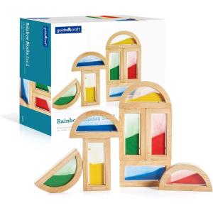 imageGuidecraft Rainbow Blocks  Crystal Bead Kids Educational and Learning Building Toys  Preschool Stacking BlocksSand