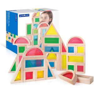 imageGuidecraft Rainbow Blocks Set  30 Pcs Kids Learning ampamp Educational Toys Stacking Blocks MultiColored Block Play Set for ToddlersVarious