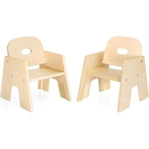 imageGuidecraft Toddler Wooden Stacking Chairs Set of 2 7quot Seat Height  EasyStack Design  Durable Birch Plywood Construction  Preschool Quality Furniture for Kids