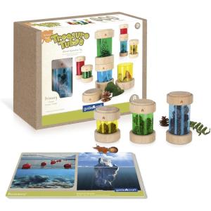 imageGuidecraft Treasure Tubes Clear Observation Stacking Acrylic Tubes with Transparent Window Kids Sensory Exploration ToyPrimary