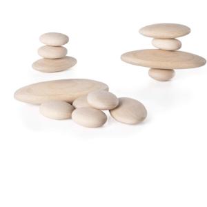 imageGuidecraft Wood Stackers  River Stones 20 Natural Building Blocks Set for Children Develop Fine Motor SkillsRiver Stones