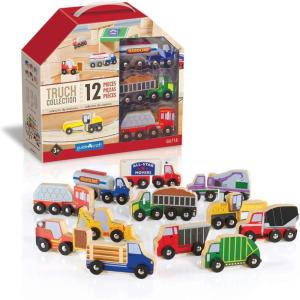 imageGuidecraft Wooden Truck Collection Set of 12 Vehicle Set for Toddlers