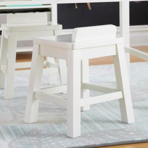 imageMartha Stewart Crafting Kids Stools Set of 2  Pastel Yellow Wooden Chairs for Kids Art Table with 15quot Seat Height 2 Matching AntiTip Chairs for Children 3 and UpLinen White