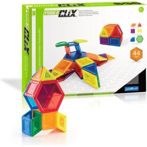 imagePowerClix Solids Magnetic Building Blocks Set 94 Piece Magnetic Tiles STEM Educational Construction Toy44 Piece