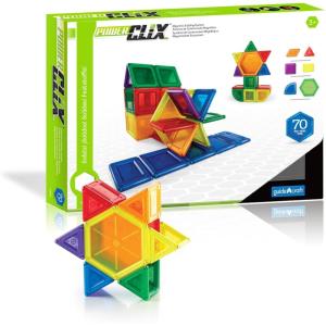 imagePowerClix Solids Magnetic Building Blocks Set 94 Piece Magnetic Tiles STEM Educational Construction Toy70 Piece