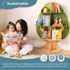 imageGuidecraft Kids Tree Bookshelf Montessori Bookcase ampamp Kids Toy Storage Organizer  Green Wooden 4 Tier Book Display  Nursery Furniture  Toddler Themed Book Shelf  Bedroom and Playroom Organizer