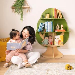 imageGuidecraft Kids Tree Bookshelf Montessori Bookcase ampamp Kids Toy Storage Organizer  Green Wooden 4 Tier Book Display  Nursery Furniture  Toddler Themed Book Shelf  Bedroom and Playroom Organizer