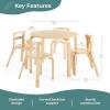 imageGuidecraft Nordic Table and Chair Set Natural Wooden Kids Table with 4 Chairs Bentwood Classroom Activity Seating for Crafting ampamp Reading Kids Play Montessori Furniture for Playroom ampamp HomeschoolNatural