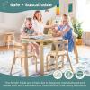 imageGuidecraft Nordic Table and Chair Set Natural Wooden Kids Table with 4 Chairs Bentwood Classroom Activity Seating for Crafting ampamp Reading Kids Play Montessori Furniture for Playroom ampamp HomeschoolNatural