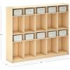 imageGuidecraft EdQ 10Section Wooden Storage Locker for Classroom Kids Natural Wood Cubby Organizer with Shelves and Hooks for CoatsNatural