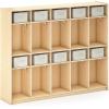 imageGuidecraft EdQ 10Section Wooden Storage Locker for Classroom Kids Natural Wood Cubby Organizer with Shelves and Hooks for CoatsNatural