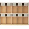 imageGuidecraft EdQ 10Section Wooden Storage Locker for Classroom Kids Natural Wood Cubby Organizer with Shelves and Hooks for CoatsNatural