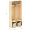 imageGuidecraft EdQ 2Section Wooden Storage Locker with Bench Seat for Classroom Kids Cubby Organizer with Shelves and Hooks for Coats Divided Playroom Storage with BinsNatural