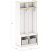 imageGuidecraft EdQ 2Section Wooden Storage Locker with Bench Seat for Classroom Kids Cubby Organizer with Shelves and Hooks for Coats Divided Playroom Storage with BinsWhite