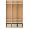 imageGuidecraft EdQ 3Section Wooden Storage Locker for Classroom Kids Natural Wood Cubby Organizer with Shelves and Hooks for CoatsNatural