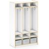 imageGuidecraft EdQ 3Section Wooden Storage Locker for Classroom Kids Natural Wood Cubby Organizer with Shelves and Hooks for CoatsWhite