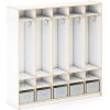 imageGuidecraft EdQ 5Section Wooden Storage Locker for Classroom Kids Natural Cubby Organizer with Shelves and Hooks for CoatsWhite