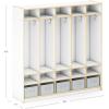 imageGuidecraft EdQ 5Section Wooden Storage Locker for Classroom Kids Natural Cubby Organizer with Shelves and Hooks for CoatsWhite