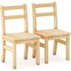 imageGuidecraft EdQ Hardwood Kids Chair Set of 2Natural Ladderback Wooden Chair for Children Ages 35 with 12 Inch Seat Height  Kids Furniture for Playroom Daycare Preschool Classroom Seating