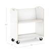imageGuidecraft EdQ Kids Book Storage Cart  White 2Shelf Wooden Rolling Utility Cart on Wheels  Book Organizer ampamp Display  Kids Library Bookcase with Storage Shelves for Classroom OrganizationWhite