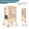 imageGuidecraft Kitchen Helper Toddler Tower and Mealtime and Play Tray Bundle Classic Natural Folding Adjustable Step Stool with Keepers NonSlip Mat and Easy to Clean Detachable Tray TableNatural