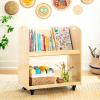 imageGuidecraft EdQ Kids Book Storage Cart  White 2Shelf Wooden Rolling Utility Cart on Wheels  Book Organizer ampamp Display  Kids Library Bookcase with Storage Shelves for Classroom OrganizationNatural