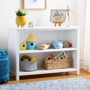 imageGuidecraft Taiga 2Shelf Bookcase  Navy 30quot Bookshelf and Storage Unit for Bedrooms or Playrooms Wooden Shelving for Books Toys School SuppliesWhite