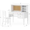 imageGuidecraft Avery Kids Desk Hutch and Chair Set  White Childrens Wooden Computer Desk with Storage Shelves and Drawers Study Table and Chair for Girls
