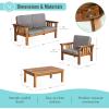 imageMartha Stewart Kids Outdoor Couch Chair ampamp Table Set Acacia Wood 3Piece Outdoor Furniture Set for Children  Kids Picnic Table Sofa ampamp Chair wCushions for Backyard Garden Porch and Patio