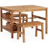 imageMartha Stewart Kids Outdoor Craft Table and 2 Bench Set Acacia Wood Activity Desk wCrate Caddy and Storage Shelves  Kids Play ampamp Picnic Table wBenches for Backyard Patio Outdoor Classrooms
