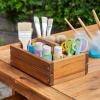 imageMartha Stewart Kids Outdoor Craft Table and 2 Bench Set Acacia Wood Activity Desk wCrate Caddy and Storage Shelves  Kids Play ampamp Picnic Table wBenches for Backyard Patio Outdoor Classrooms